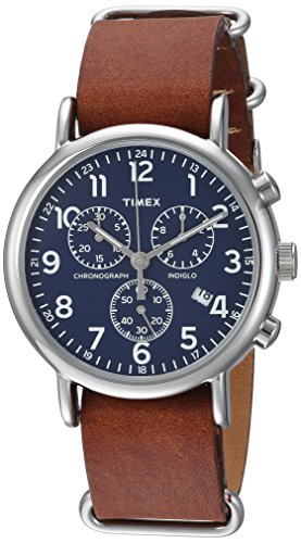Timex Weekender Chrono Quartz Analog Watch with Leather Strap