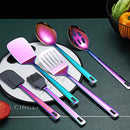 Kitchen Utensils Set, 6 Pieces Stainless Steel , Titanium Rainbow Plating