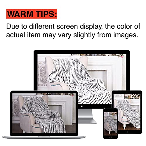 Fleece Throw Blanket for Couch – 50x60 for Adult and Kids, Lightweight, Black and White