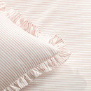 Blush Ticking Stripe Bedspread Shabby Chic Farmhouse Style Lightweight 3 Piece Set Queen