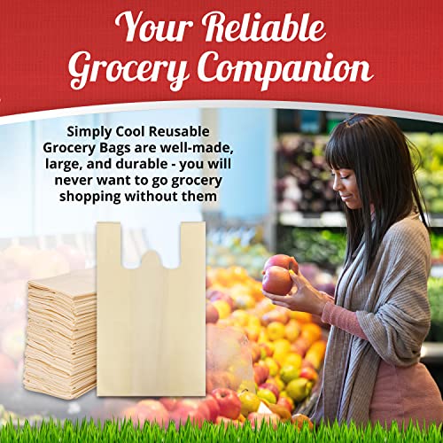 300 Pack Reusable Eco-Friendly Grocery T-Shirt Shopping Bags 21”x12”x7” Durable