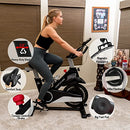 Slim Indoor Cycling Bike with Silent Magnetic Resistance, Stationary Exercise Bikes