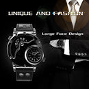 Men's Unique Analog Watch, Waterproof Fashion Dress Quartz Wrist Watch