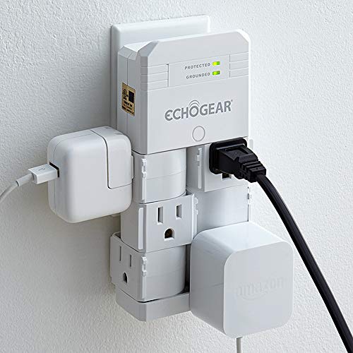 On-Wall Surge Protector with 6 Pivoting AC Outlets & 1080 Joules of Surge Protection