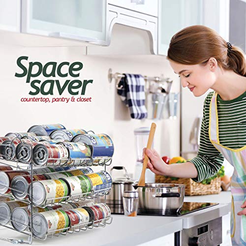 Sagler Chrome Stackable Can Organizer, Can Rack Holds up to 36 Cans