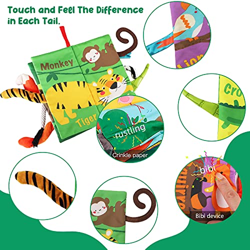 Baby Books Toys, Touch and Feel Crinkle Cloth Books for Babies, Infants & Toddler