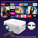 HD Bluetooth Projector Built in DVD Player, Mini Video Projector 1080P Supported