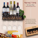 Wall Mounted Wine Rack - Bottle & Glass Holder - Cork Storage Store