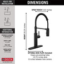 Black Kitchen Faucet with Pull Down Sprayer, Commercial Style Kitchen Sink Faucet