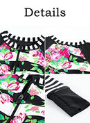 Bathing Suit for Womens Long Sleeve Printed Padded Maillot One Piece Bathing Suit