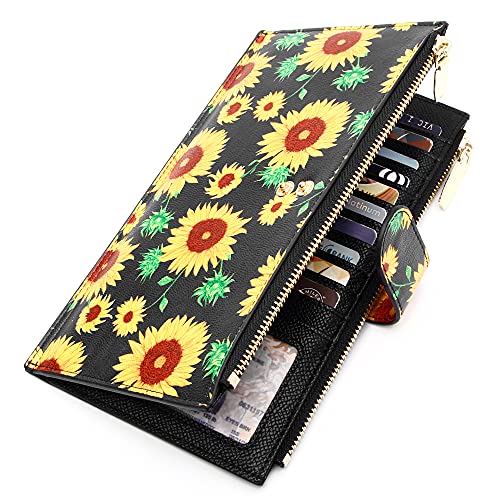 Wallets for Women RFID Blocking Leather Slim Bifold Multi Card Organizer Wallet