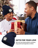 Unisex Beanie Hat with Light for Kids, USB Rechargeable Hands Free LED Headlamp Hat