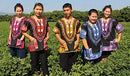 RaanPahMuang Brand Unisex Bright African Black Dashiki Cotton Shirt, X-Small, Yellow and Orange