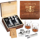 Birthday Gifts for Men,Fathers Day Unique Gifts for Him, Whiskey Stones Glasses Set,