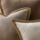 Pack of 2 Farmhouse Throw Pillow Covers Burlap Linen Trimmed Tailored Edges