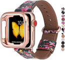 JSGJMY Leather Band Compatible with Apple Watch Women Men Strap for iWatch