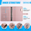 A6 Budget Binder, PU Leather Money Organizer for Cash Bills Coupon, Planner Book Notebook