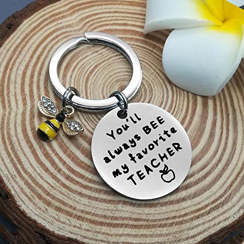 Teacher Keyring Gift You Will Always Bee My Favorite Teacher Keychain Bee Jewelry