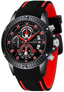 Men’s Stylish Wrist Watch, Genuine Silicone Strap Sport Watch
