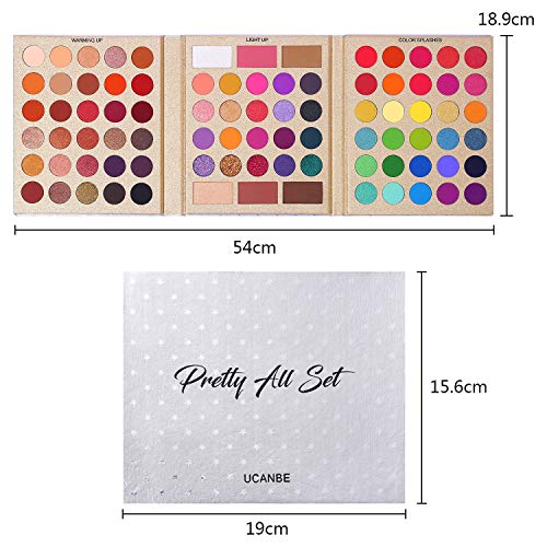 Professional 86 Colors Eyeshadow Palette with 15pcs Makeup Brushes Set All in One