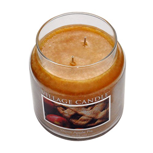 Warm Apple Pie Large Glass Apothecary Jar Scented Candle, 21.25 oz, Brown