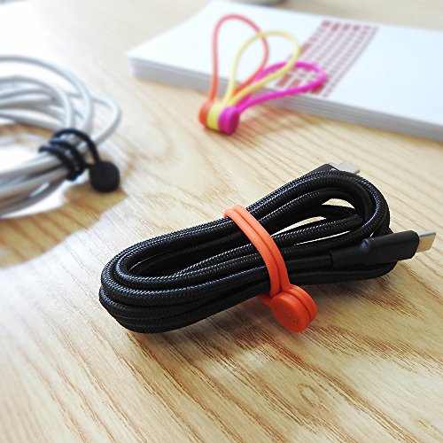 Reusable Silicone Magnetic Cable Ties for Bundling and Organizing, Assorted Color