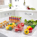 8pcs Clear Plastic Bins For Fridge, Freezer, Pantry Organization and Storage