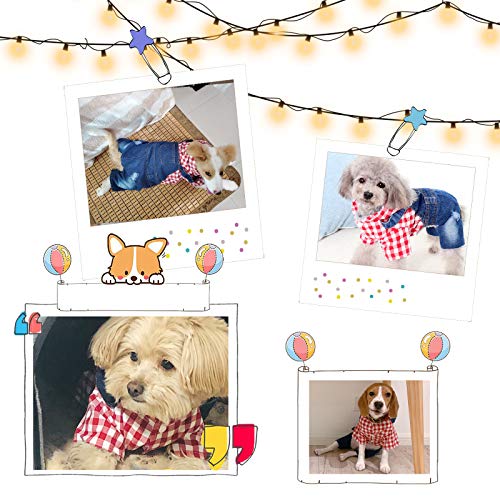 Pet Clothes Denim Dog Jeans Striped Jumpsuit Overall Hoodie