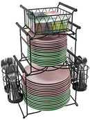 Sorbus Buffet Caddy —7-Piece Stackable Set Includes Plate, Napkin, and Silverware