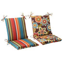 Outdoor/Indoor Annie Chocolate/Westport Teal Square Corner Cushion, 36.5" x 18",