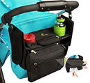 Non-Slip Stroller Organizer with Insulated Cup Holders, Shoulder Strap
