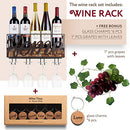 Wall Mounted Wine Rack - Bottle & Glass Holder - Cork Storage Store