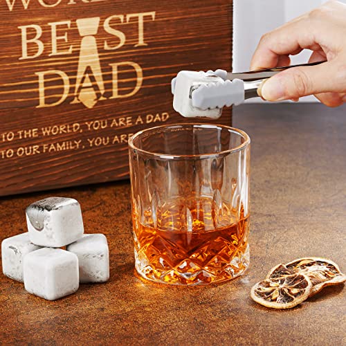 Birthday Gifts for Men,Fathers Day Unique Gifts for Him, Whiskey Stones Glasses Set,