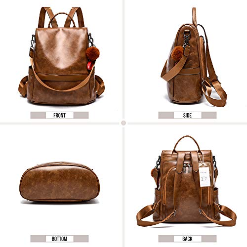 Women Backpack Purse PU Leather Anti-theft Casual Shoulder Bag