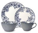 Gabriela Blue 16-Piece Dinnerware Set, Service for 4