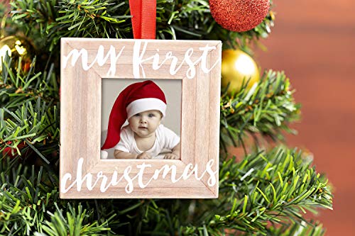 Baby’s First Christmas Wooden Picture Frame Ornament, First Christmas Ornament