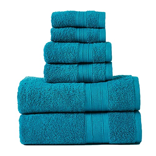 100% Cotton, Highly Absorbent, Bath Linen Sets , Super Soft, 6 Piece Towel Set