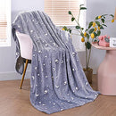 Glow in The Dark Throw Blanket 50 x 60 Inches, Galaxy Stars Pattern Blanket