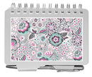 Password Book, Whimsical Blooms, Silver Aluminum, 3.5" x 4.5"