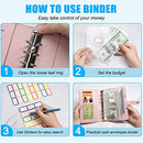 A6 Budget Binder, PU Leather Money Organizer for Cash Bills Coupon, Planner Book Notebook