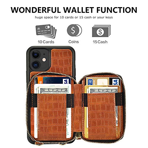 iPhone 11 Wallet Case, ZVE iPhone 11 Case with Card Holder Slot Crossbody Chain