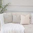 Grey and Beige Patchwork Farmhouse Throw Pillow Covers 16 x 16 Inch