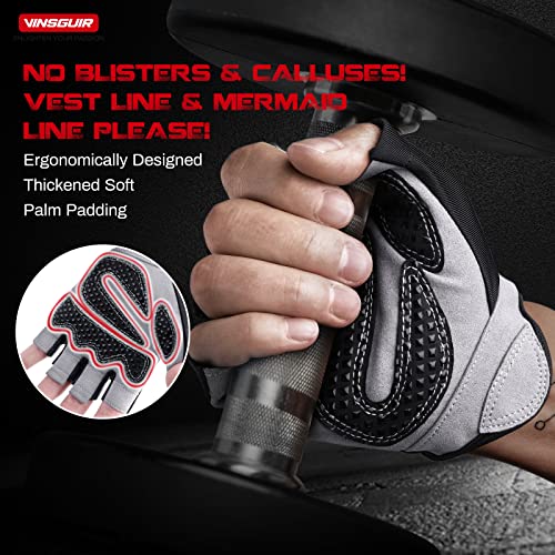 Workout Gloves for Men and Women, Fingerless Weight Lifting Gloves for Exercise