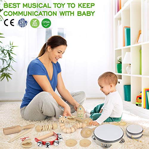 100% Natural Wooden Music Percussion Toy Sets for Childrens Preschool Educational