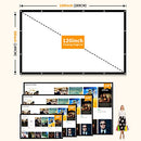 Projector Screen 120 inch, Taotique Movie Projector Screen 16:9 Foldable and Portable