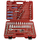 Mechanics Tool Set Drive Socket Wrench Ratchets, SAE/Metric, 122-Piece