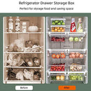 Fridge Drawer Organizer, Refrigerator Organizer Bins, Pull Out with Handle, Fridge Shelf Holder Storage Box, Clear Container for Food,Drinks,Fit for Fridge Shelf Under 0.6" (1 Pack Medium)