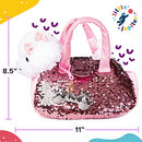 Plush Dog Pet Carrier Set with Purse with Reversible Sequins & Charm - Labradoodle Stuff