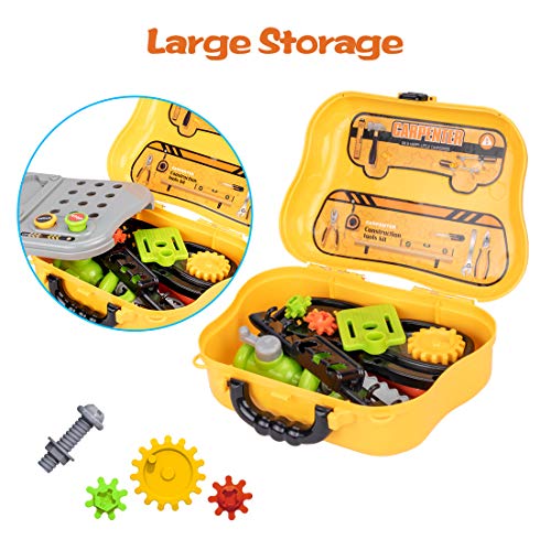 Kids Tool Sets for Boys Age 2-4 Childs Carpenter Preschool Fixing Tool Kit with Yellow Box（23 Pcs）