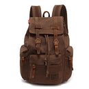 High Capacity Canvas Vintage Backpack - for School Hiking Travel 12-17" Laptop
